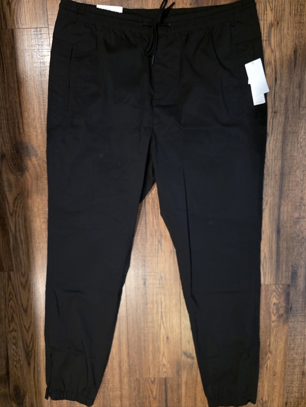 Calvin Klein Men's Black Elastic Drawstring Tech Pants